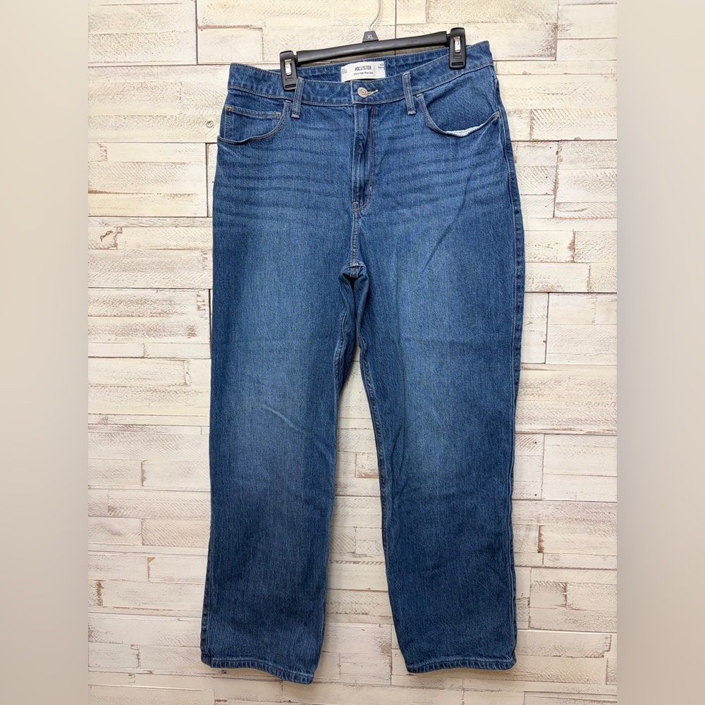 Hollister‎ womens denim blue ultra high rise dad jeans size 14 regular w32